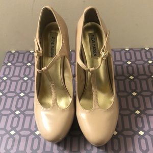 Steve Madden Tan Patent Mary Jane Heels